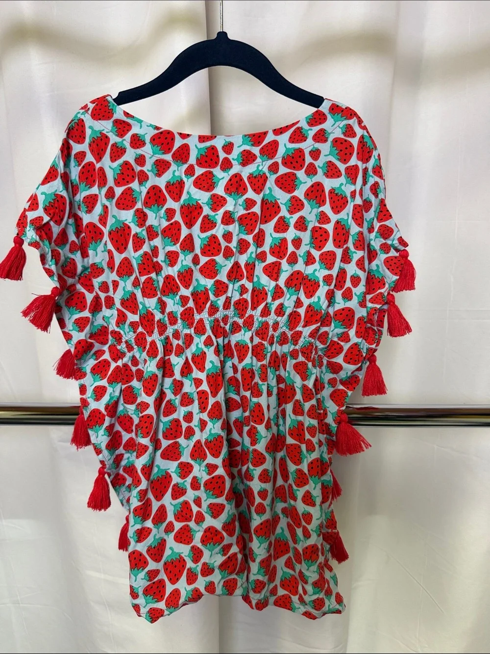 Cat & Jack girls Strawberry Tassel Swim Coverup dress size 4T